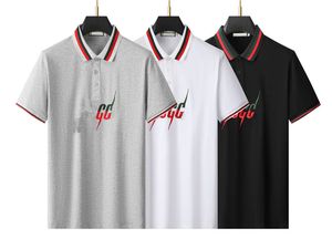 العلامة التجارية الصيفية الفاخرة الجديدة الصيفية ذات الجودة العالية القطن القميص Lightning Lights Business Casual Men's Polo Clothing M-3XlJinc