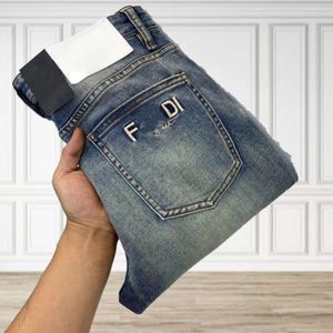 Frühling Männer Jeans Designer Jeans Herrenmode Brief Grafik Denim beiläufige lange Hosen lose einfache feste Farbe große Größe schlanke gerade Hosen