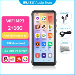 Hoparlörler Ruizu Z80 Android WiFi MP5 MP4 MP3 Pansiyon Bluetooth Hoparlör Dokunmatik Ekran Desteği FM Recorder E -Kitap TF SD Kart Uygulaması İndir