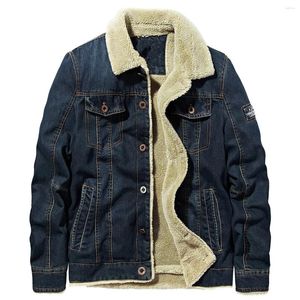 Mäns jackor vinter tjockare varm denim jacka päls tjock fleece casual jeans kappa cowboy parka stor storlek 6xl hane