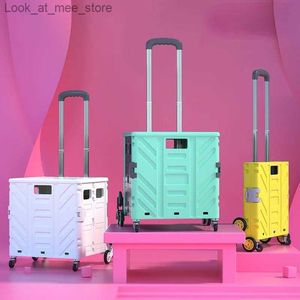 Shopping Carts Hooki Factory Direct Sales Portable Shopping vagn Folding Handcart Shopping Cart Small Trailer Q240227
