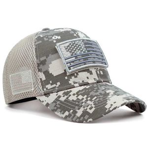 Top Caps Erkekler Us Flag Camo Beyzbol Şapkası Erkek Taktik Dağ Golf Şapkası Erkek Açık Nefes Alab Button Hat J240226