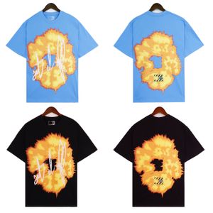 Дизайнерские мужские футболки Y2k Готический Harajuku Пара Street Негабаритный топ из чистого хлопка Американская винтажная футболка с коротким рукавом с принтом ромашки для женщин