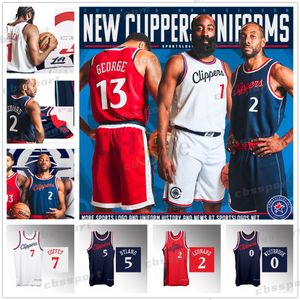 1 Harden LA Basketball Jersey Clippers Paul George Russell Westbrook Kawhi Leonard Robert Covington Miller Norman Powell Ivica Zubac Terance Mann Nicolas Batum