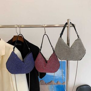 ショルダーバッグ女性Sバッグ2024新しいニッチスーパーA Water Diamond Bright Instagramファッショナブルなシングルショルダーアームハンドホールドクロスボディ240427