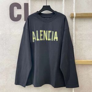 Balenciiaga Designer Shirt 23ss Tops Mens High Fashion Edition Family New American Pattern Paper Paper Pression Broound Round Round Pulloverrry4