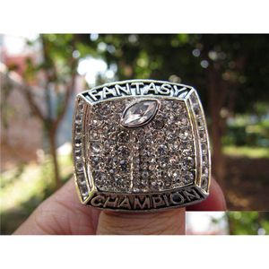 Cluster Rings Fantasy American Football Championship Ring Men Fan Souvenir Gift Wholesale Drop Delivery Dhgir