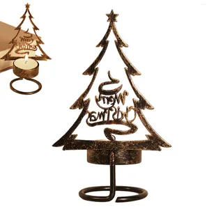 Portacandele Regali per l'albero di Natale Simpatico caminetto di Babbo Natale Cena in metallo Soggiorno Portacandele Decorazione per feste Renna
