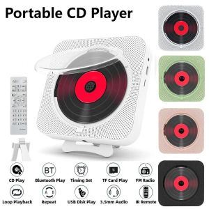 Głośniki przenośny odtwarzacz CD na ścianie głośnik Bluetooth stereo odtwarzacz muzyki LED Ekran LED 3,5 mm CD Music Player z IR Remote FM Radio