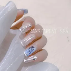 Falsche Nägel, transparentes Silikon-Nagelkunst-Stempelset, französisches Design für Maniküre, Plattenstempel, polnische Dichtung, zwei Seiten, Stempel, Schaber