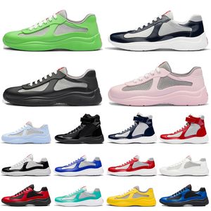 Americas Cup Sneakers Designer Shoes Original Mens Womens gummisula Lågt topp patent läder svart vit rosa löpare plattformstränare avslappnad sko