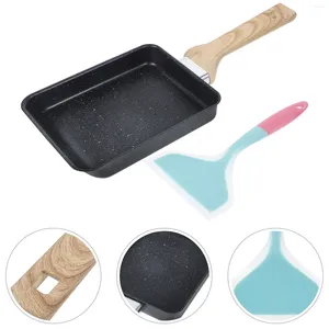 Pans Tamago Pot Egg Pan Kitchen Breakfast Frying Pan/pan Handle Steak Non-stick Convenient Silica Gel Small Supply Daily Use