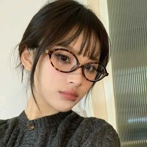 Brillengestell, japanische Retro-Ovalrahmen-Brille für Frauen, Y2K-Mode, dekorative Brille, Mädchen, kein Make-up, schlichte Brille, koreanische coole Brille, neu