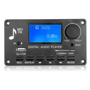 Jogadores JQD006BT 12V Bluetooth 5.0 Decoder Board Gravação de chamadas MP3 Player WMA Car Audio USB TF USB FM Módulo de rádio com controle remoto