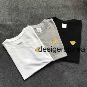 23SS Designer Play T-Shirt Commes Des Garcons Baumwolle Modemarke Rotes Herz Stickerei T-Shirt Damen Love Sleeve Paar Kurze Männer Cdgs Yg