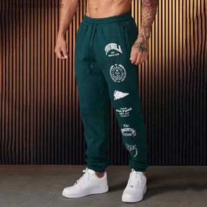 Men's Pants Jogger Mens Sweatpants American Style Mens Clothing Gym Sports Fitness Cotton Casual Pants Printed Mid Waist Drawstring Pants T240227