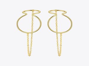 Stud ENFASHION Curve Line Ear Cuff Clip On Earrings For Women Gold Color Big Earcuff Earings Without Piercing Jewelry Kolczyki E114722890