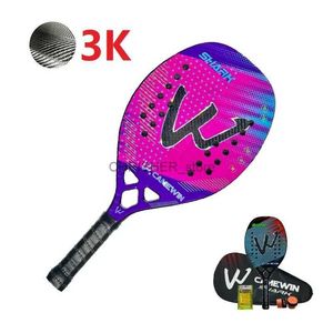 Tennis Rackets 3K Camewin Beach Tennis Racket Full Carbon Fiber Rough Surface Outdoor Sports Racket For Men Women Adult Senior Player 2024 NewL2402