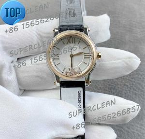 女性用の30mmブランドの時計メカニカル自動Moevemnt Sapphire Glass Leather Strap Diamond Watch for Girls/Lady