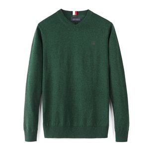 Новые осенние и зимние бренды мужской бренд многоцветные свитера, свитера с длинными рукавами, простые сплошные цветные вышитые теплые вязаные свитера.
