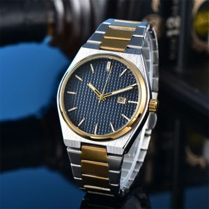 Prx 40mm orologio da uomo orologi di design di lusso di alta qualità blu bianco quadrante nero cinturino in acciaio inossidabile montre 1853 movimento al quarzo orologi trendy xb016