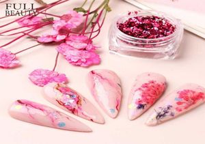 1pack Dried Flowers Nails Glitter Dust Set Natural Floral 3D Decoration Design Red Blue Charms Art Nail Accessories CHFDZ01125627499