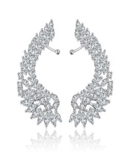 Stud Senyu Modna biżuteria Bridal Luksusowa lady039s Cz Crystal Angel Wing Ear Swep Wrap Kolczyki Mankiety Rhodium Poscing EA9908807