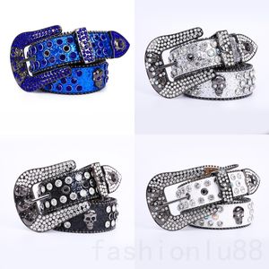 HIPHOP LUXURY BB BENT MENフルラインストーンデザイナーベルトサイズ汎用性の高いポータブル実用的なCEINTURE PUNK Trendy Multicolor Men Belts Ins YD024 C4