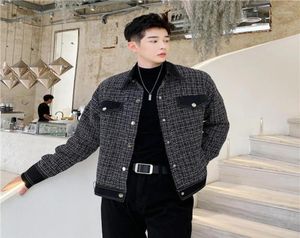 Men039s Ceket 2022 Sonbahar Kış Retro Moda Sokak Giyim Tüvit Ceket Erkekler Korean Tek Yemeli Kısa Gevşek Ceket Out6583681