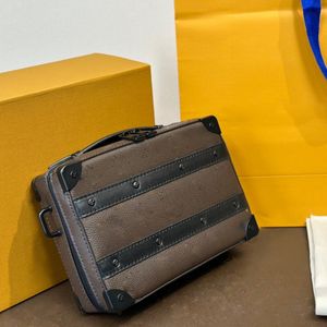 Lyx varumärke box axelväskor män kvinnor mjuk bagage handväska modedesign totes läder crossbody purses