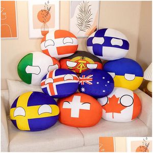 Pchane pluszowe zwierzęta P 30 cm zabawka na piłkę wiejską wisiorka piepka countryball nassr USA France Rosja Wielka Brytania Japonia Niemcy Włosze Korea Gi Dhonp