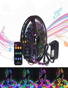 음악 제어 드림 컬러 LED 스트립 세트 WS2811 LED 스트립 라이트 5050 RGB DC12V 음악 리모컨 12V 3A 전원 공급 장치 2102319