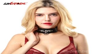 SMspade Collare BDSM in pelle Giocattoli adulti del sesso Cintura regolabile con serratura Schiavo Fetish Bondage Imbracatura per collo Giocattolo per coppia 2204113860180