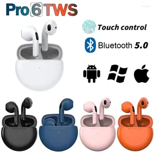 Pro 6 trådlösa hörlurar med Mic Fone Bluetooth Earphones Sport Running Earpiece för iPhone Xiaomi Pro6 Earbuds