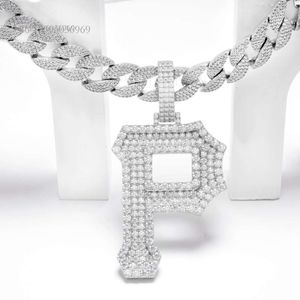Ювелирные изделия Cadermay, ожерелье с индивидуальным именем, хип-хоп, буква P, подвеска из муассанита