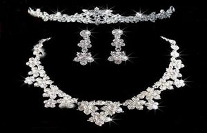 Set di gioielli da sposa Brillanti 3 set Accessori di gioielli da sposa con strass Collana e orecchini con cristalli per la festa del ballo di fine anno9474225