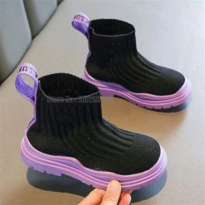 Utomhusbarn Sock High Top Children Sports Girls Casual Fashion Toddler Kids Baby Boys Mesh Soft Sole Sneaker Shoes