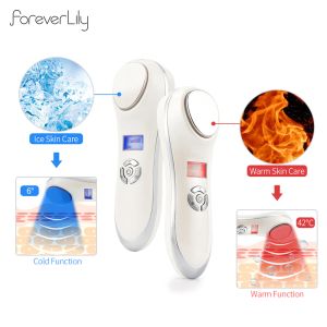 Massager viso vibrazione hotcold vibrazione massaggiatore cure per la pelle crioterapia di riduzione della pelle calma i pori caldi riscaldamento rilassare il dispositivo di sollevamento della pelle