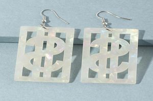 Dangle Chandelier 2021 Spring Design Multicolor Acrylic Hollow Out Square Dollar Sign Earrings For Women Girls Fashion Jewelry5071460