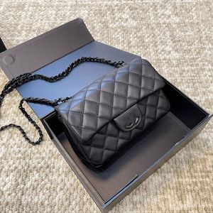 Womens Full Black Classic Mini Flap Quilted Square Bags Diamond Lattice Purse Metal Hardware Matelasse Chain Crossbody Shoulder Luxury Designer Handbags 17cm/19cm