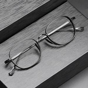 Óculos de sol quadros de titânio designer marca vintage moda luxo mulheres homens óculos de leitura quadro óculos-frame lente ti011