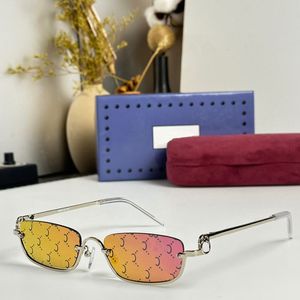 24SS Nouveau Lunettes de Soleil Rectangulaires SG1278 Femmes Designer Argent Cadre en Metal Outdoor Trend Beach Solglasögon