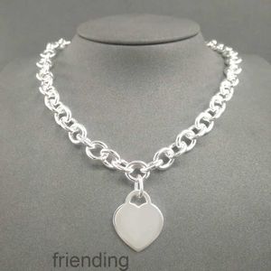 Collana in argento sterling S925 per donna Collana classica con ciondolo a forma di cuore Collane a catena Gioielli di marca di lusso Q0603 T4LQ ZU38