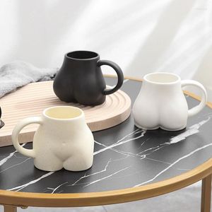 Canecas Criativo Engraçado Nádegas Cerâmica Branco Preto Creme Porcelana Copos Bonito Café Chá Leite Caneca de Água Presentes de Aniversário Personalizados