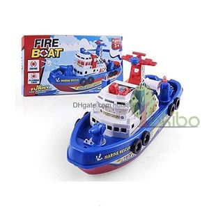 Электрические/радиоуправляемые лодки Electricrc Детские игрушки для ванной Распыление воды Плавание в бассейне Купание для детей Электрическая лодка со световой музыкой Led Drop Delivery Dhujw