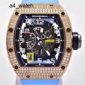 Neueste Automatikuhr RM Armbanduhr Richardsmille Armbanduhr RM030 Serie RM030 Roségold Rückseite Diamant Limited Edition Mode Freizeit Sport Armbanduhr