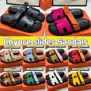 Mulheres de luxo chinelos de designer Chypre slides Sandálias Noir Calfskin Couro Bege Sable Suede Natural Epsom plana chinelo mulheres slide moda sandália casual sneaker