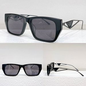 Kvinnors designer utomhus solglasögon med triangellogotyp ny svart acetatfiber ram metall triangel skylt lins ben fritidsresor solglasögon spr26y