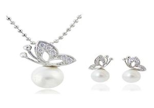 Schmetterlings-Perlen-Halsketten-Ohrring-Sets voller Strass-Schmuck für Frauen, Geschenk, Modeschmuck-Sets 12906398430