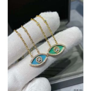 Ожерелья Messikas Jewlery Дизайнерское ожерелье для женщин Seiko V Золотое бирюзовое ожерелье в форме сердца и глаз Женский браслет Натуральный малахит